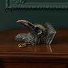 Punk Style Ornament Eagle Head Statue 3D Printed Animal Sculpture Gothic Jewelry Personalized Desk Organizer Storage for Keys Small Items,