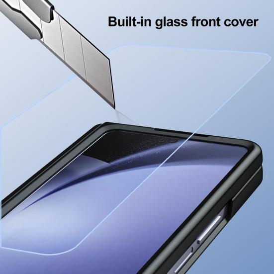 Yousheng Чехол для телефона Samsung Z Fold 6 PC Shell со слотом для стилуса, пружинным шарниром для защиты и встроенной подставкой, полноразмерный чехол с закаленным стеклом