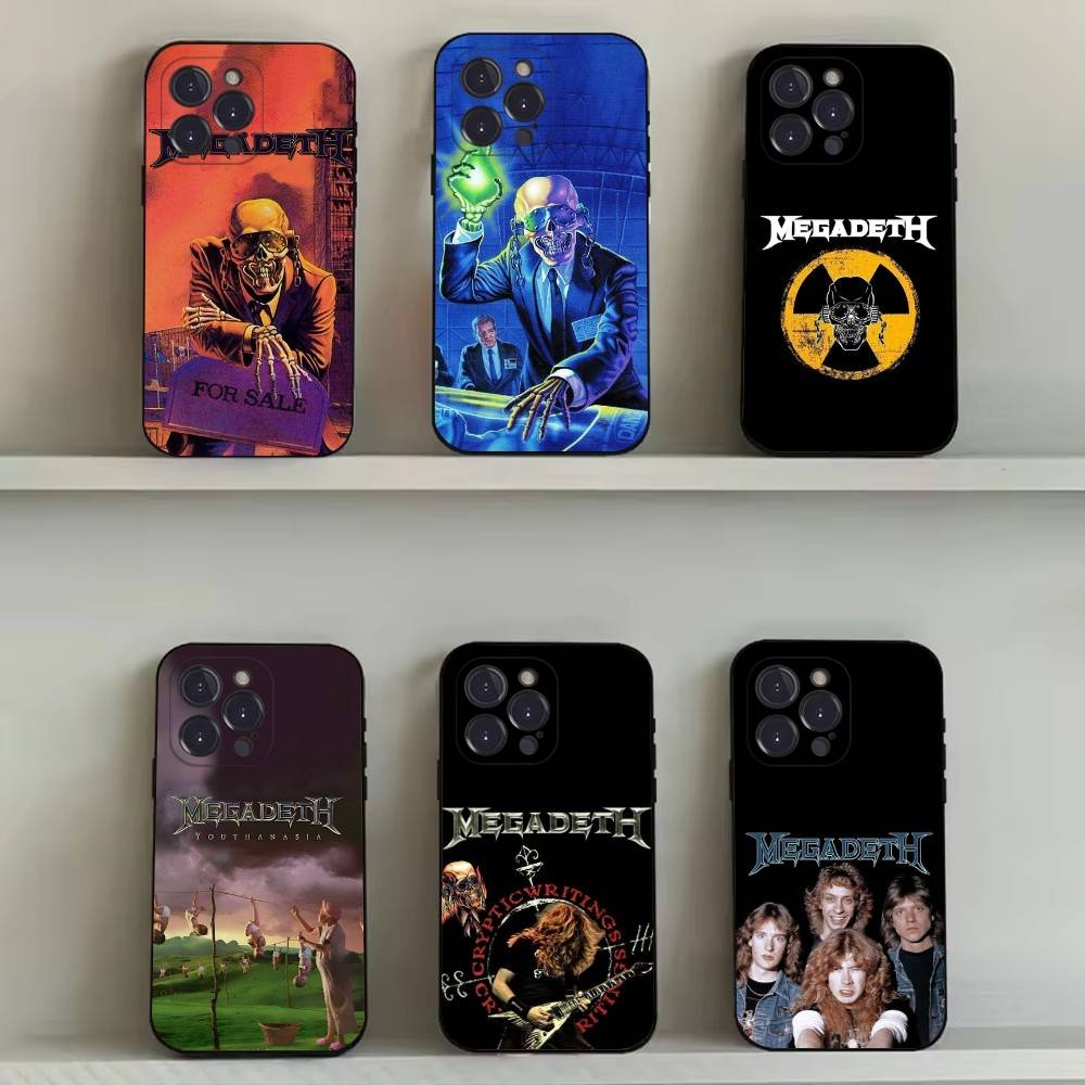 Чехол для телефона M-MegadethS Rust In Peace для iPhone 16,15,14,13,12,11,Pro,Max,Plus,X,XS,SE4,E,Mini, Мягкий черный чехол