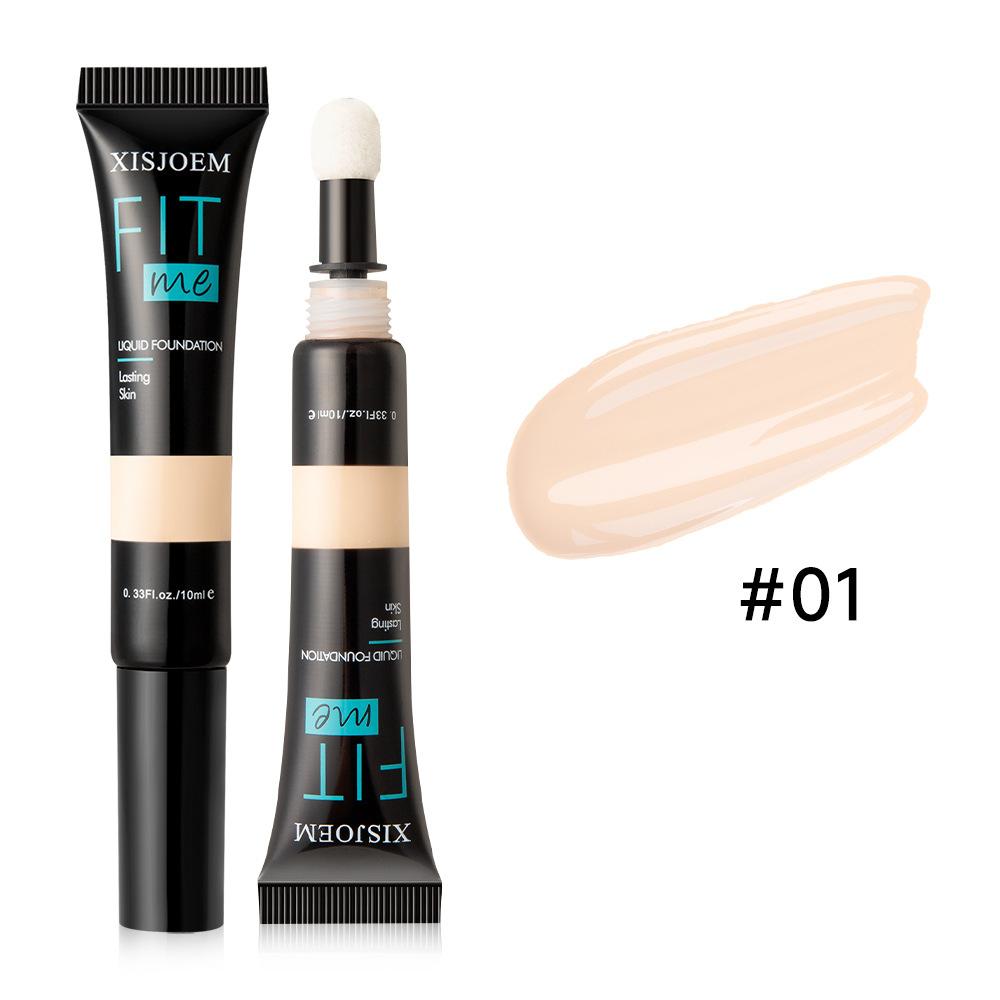 Long-Lasting Foundation Waterproof Non-Transfer Concealer Liquid Sponge Tip Makeup Brightening Cream