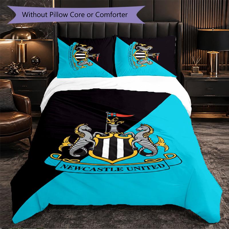 Футбольный комплект постельного белья Newcastle United из 3 предметов Мягкий пододеяльник с наволочками Комплект для декора спальни для дома