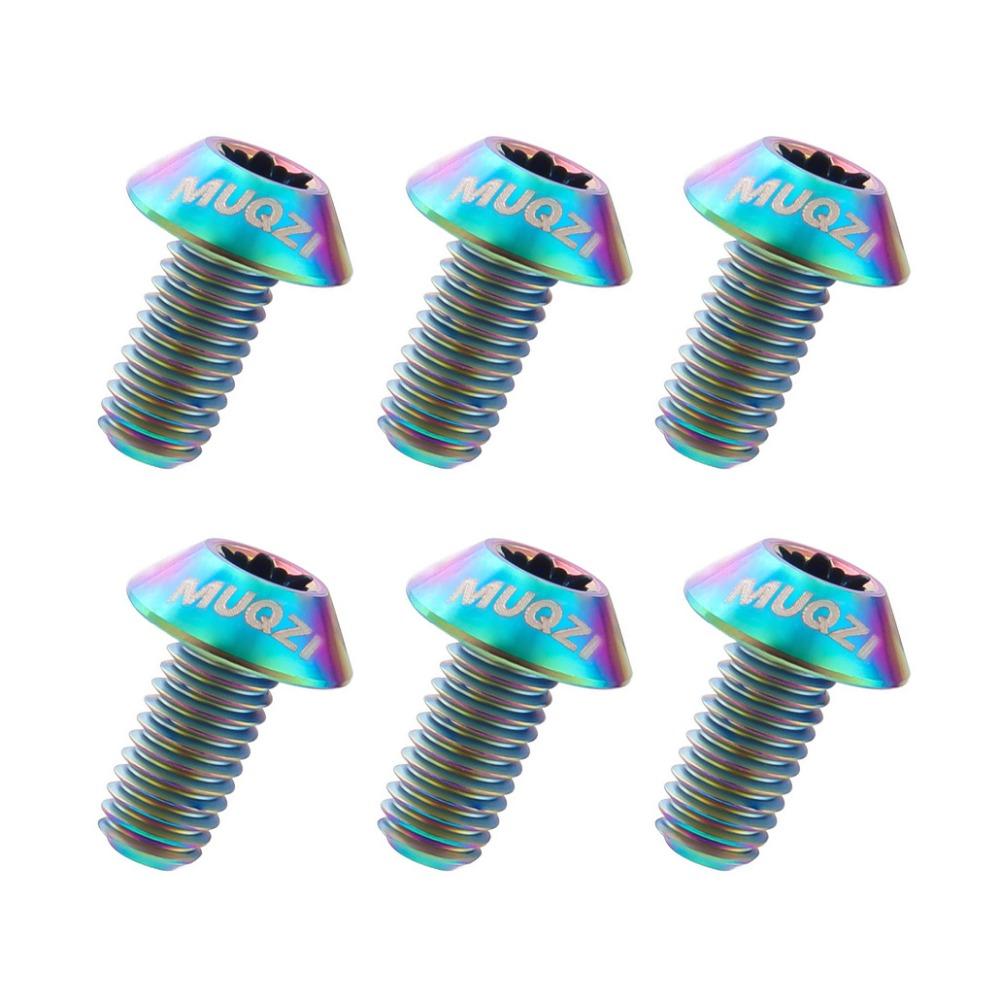 6pcs Titanium Bike Disc Brake Rotor Bolts Disc Brake Rotor Fixing Bolts Cycling Accessories