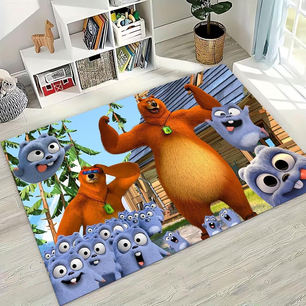 Забавный ковер-ковер из мультфильма «Гризли и лемминги» для спальни, гостиной, дивана, придверный коврик, декор, большой детский игровой нескользящий коврик для пола