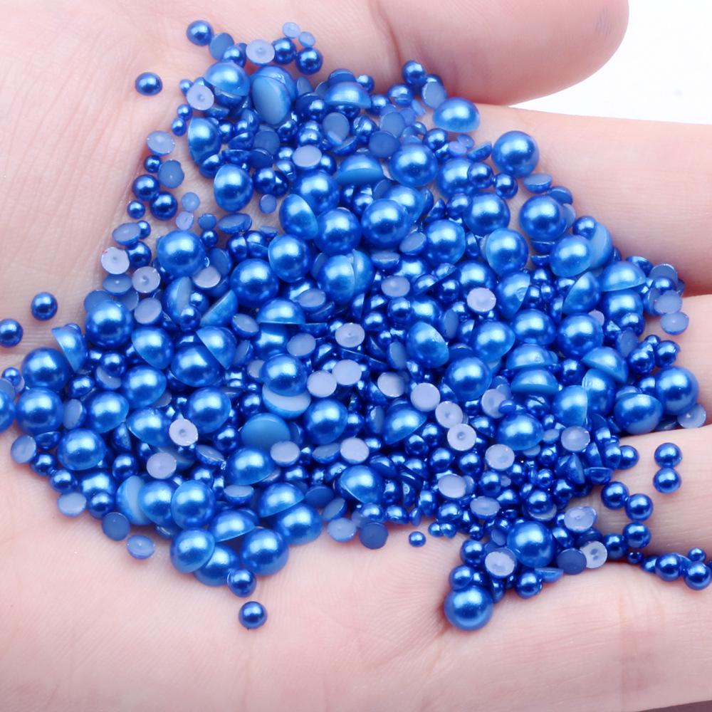 8mm Flat-Bottom Half-Round Imitation Pearls Beads, 100-Pack - DIY Rhinestone Mobile Case Accessories