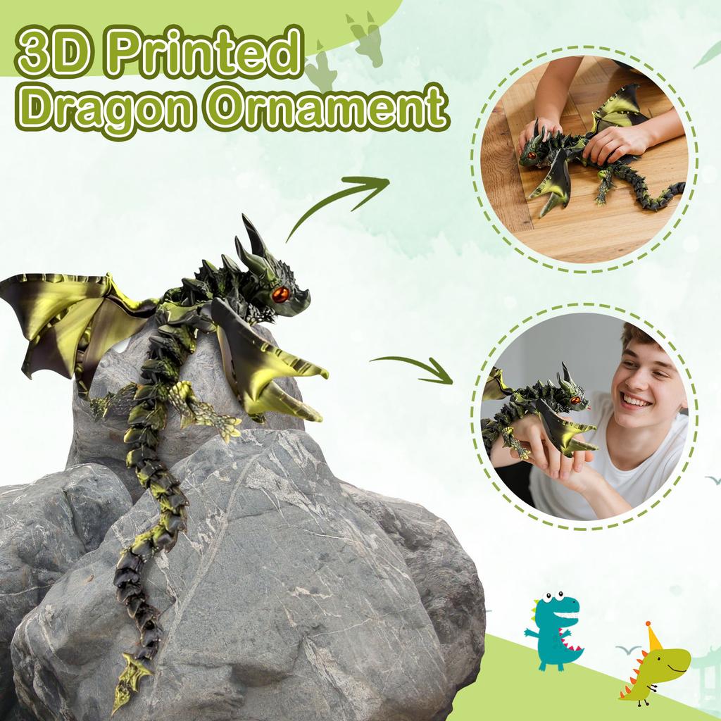 3D Printed Dragon Joint Movable And Detachable Toy Creative Ornament Festival Birthday Gift