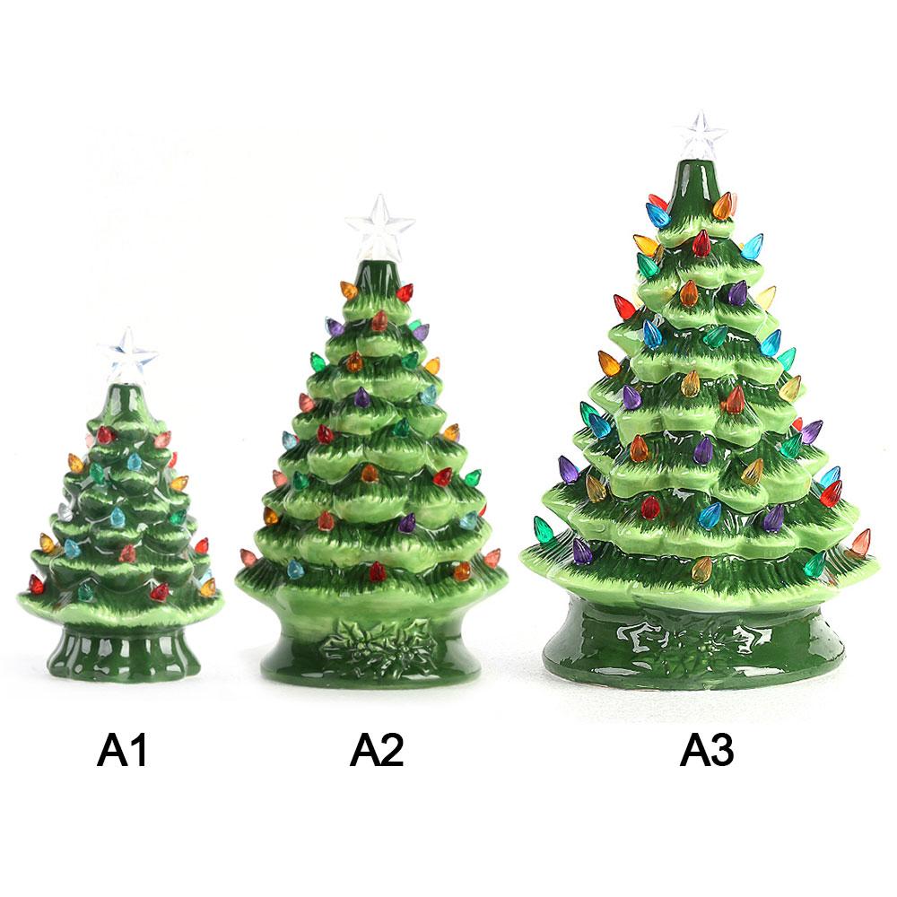 Керамическая новогодняя елка, изысканное маленькое настольное украшение на рождественскую елку для праздничного украшения