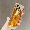 Модный стеклянный чехол для телефона с дизайном золотого льва для iPhone17 16 Pro Max/16/15 Pro/14 Plus/13 Pro Max/12/11 Pro, Элегантный чехол