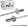 Aluminum open rivets 3.2x6mm RAL 9006