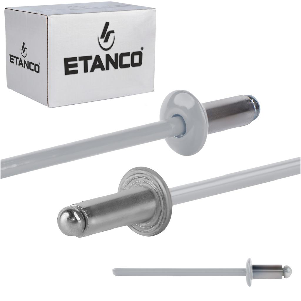 Aluminum open rivets 3.2x6mm RAL 9006