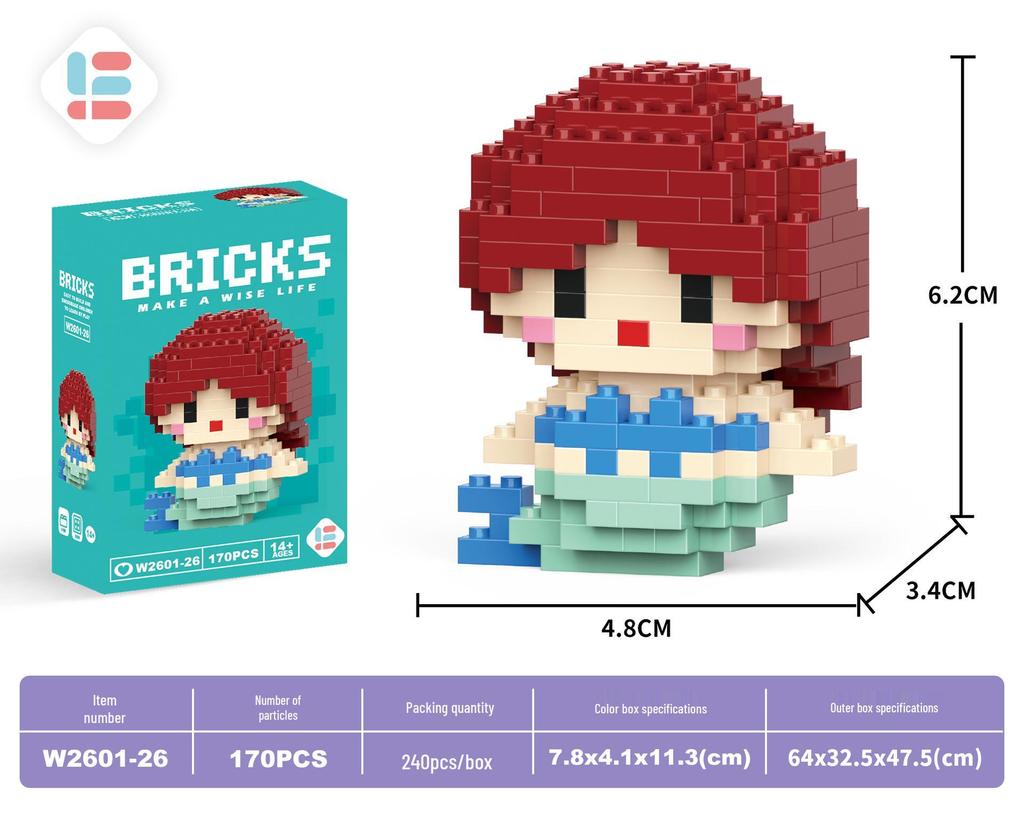 Игрушки-конструкторы из микрочастиц Деда Мороза: 60 видов, Блайнд-бокс, совместимый с Lego