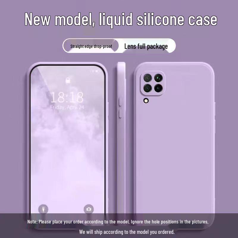 Huawei Nova7i Однотонный Жидкий Мягкий Чехол - Полное Покрытие, Защита от Падений, Дизайн с Прямыми Гранями