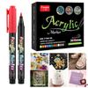 6/12/24/36 Color Acrylic Paint Brush Marker Pen Set Drawing Painting Art Marker Wood Glass Fabric Scrapbooking Stationery Supplies