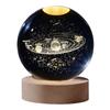 3D Galaxy Crystal Ball Lamp Лазерная гравировка Ночной светильник с деревянной основой для декора спальни,