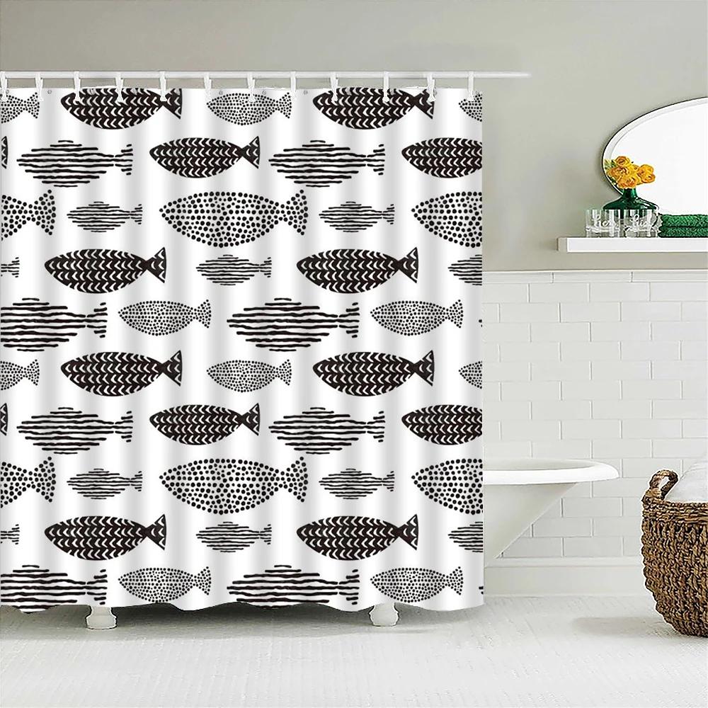 Занавеска для душа с принтом кота, мультяшные животные, занавески для ванной комнаты, для ванны, чехол для купания, занавески для душа с 12 крючками