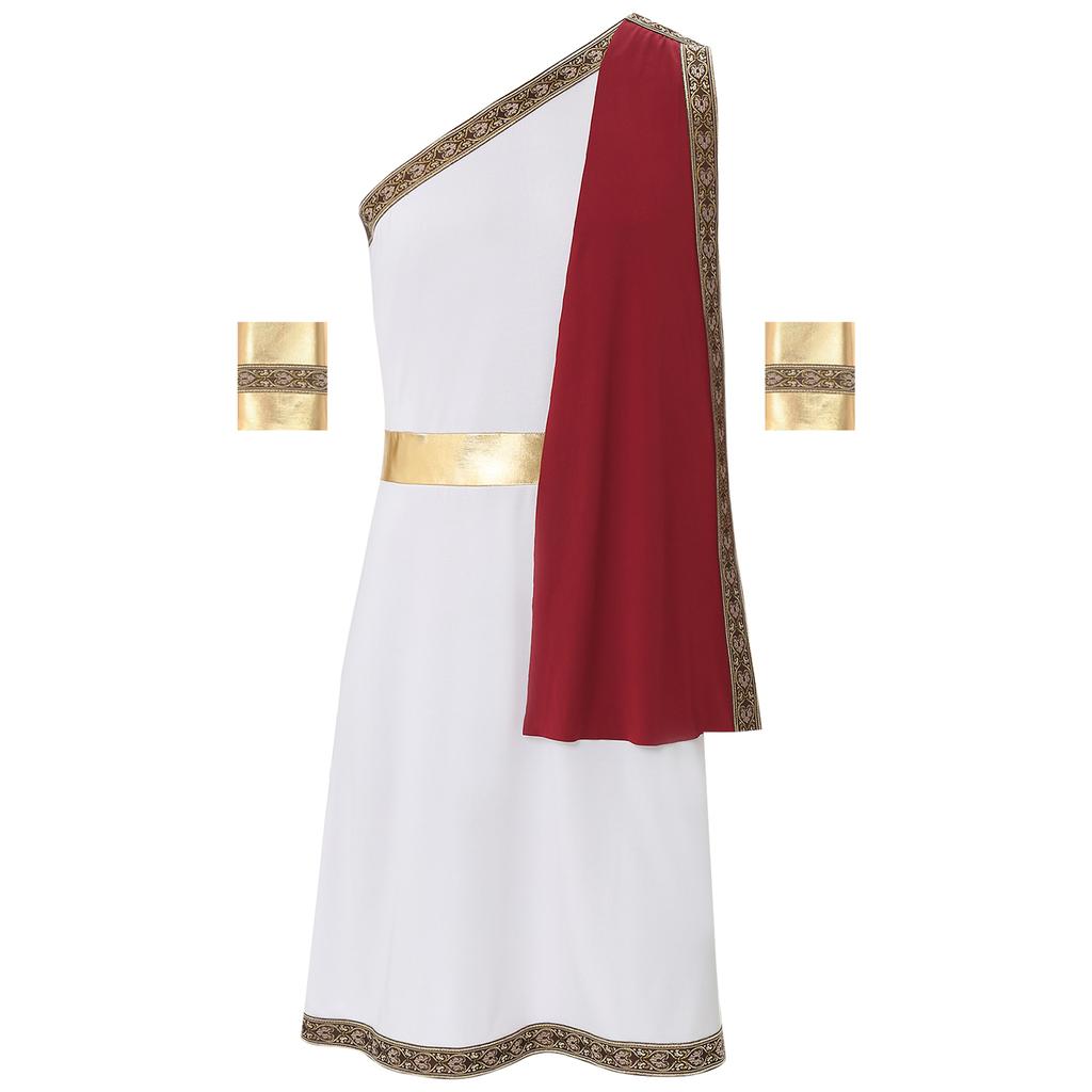 Мужской костюм древнего грека на одно плечо, набор для косплея на Хэллоуин, маскарадный костюм