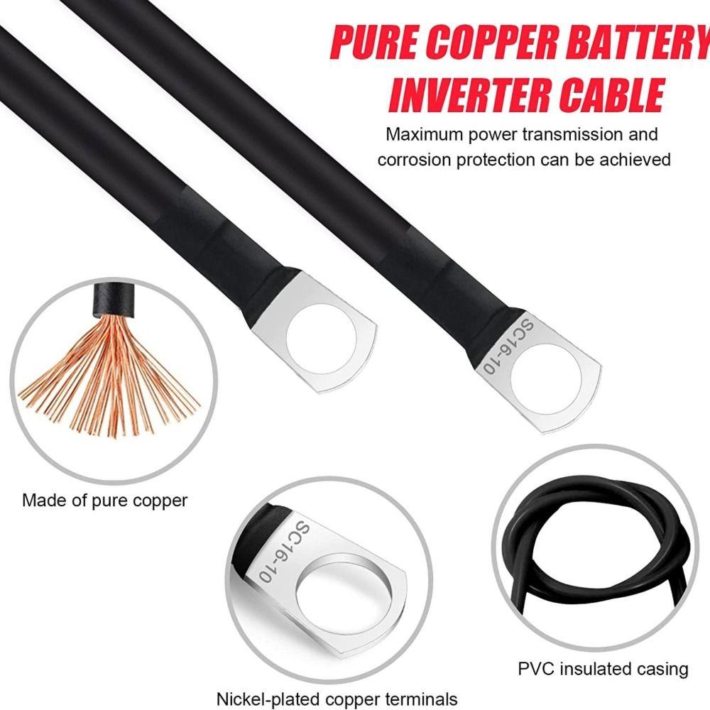 С клеммами SC Кабель инвертора аккумулятора 5AWG Провод автомобильного инвертора Новый многожильный медный провод