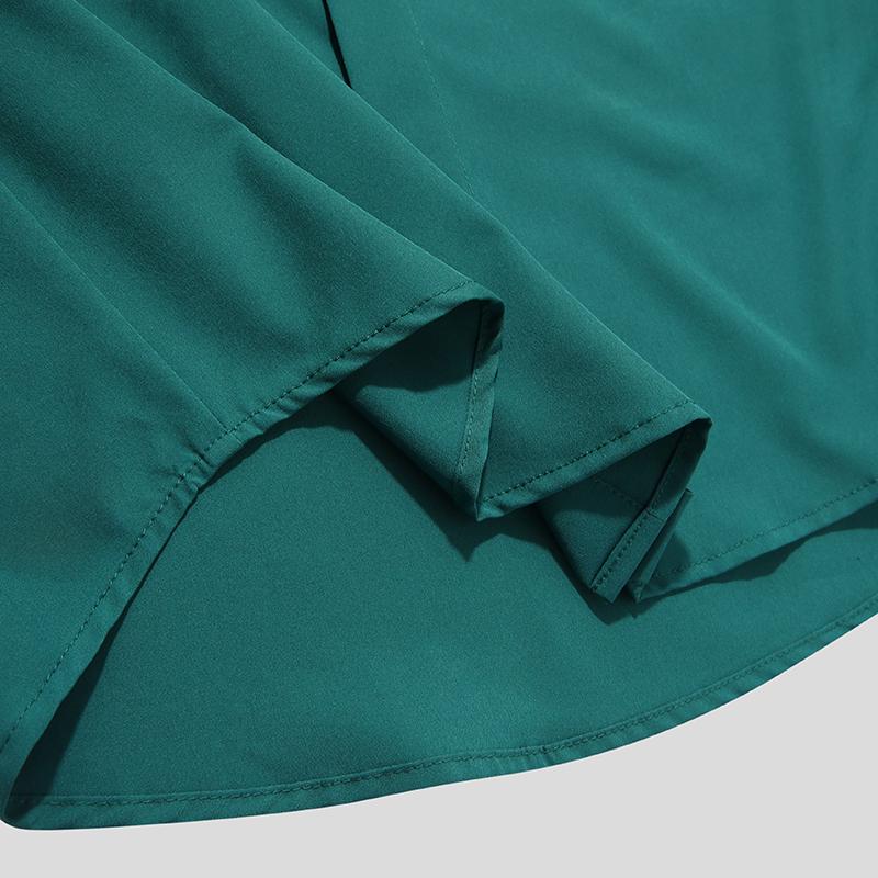 INCERUN Мужские рубашки с короткими рукавами и пуговицами спереди, S-5XL