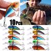 10Pcs Fishing Lure Deep Swim Hard Bait Fish 8CM 14G Artificial Baits Minnow Fishing Wobbler Pesca