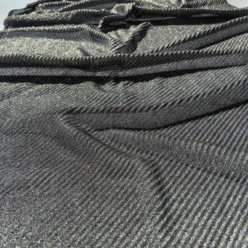 Женский плиссированный шарф жатый хлопок длинный шарф-муфта мятая шаль женский хиджаб мерцание золотой нити мусульманский хиджаб