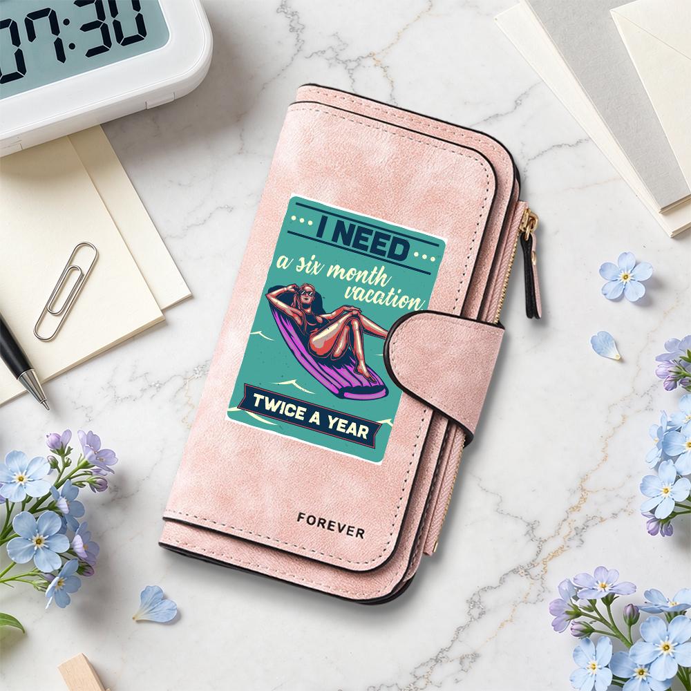 Stylish Printed Long Wallet Leisure Portable Card Cash Holder Fashion Daily Use Purse