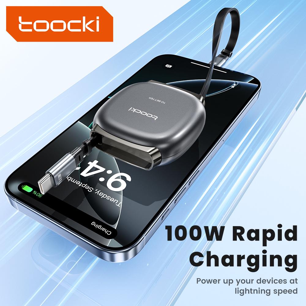 Выдвижной кабель Toocki 100 Вт для быстрой зарядки Apple MacBook и iPad