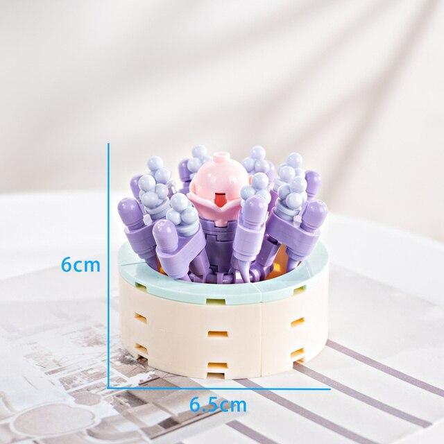 Букет Moc Block, цветы, суккуленты, строительные блоки в горшках, подходят для 10309, романтический комплект, сборные кирпичи, игрушки для детей, подарок для девочек