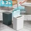 1PC Smart Bathroom Trash Can Automatic Bagging Electronic Trash Can White Touchless Narrow Smart Sensor Garbage Bin Smart Home 15L