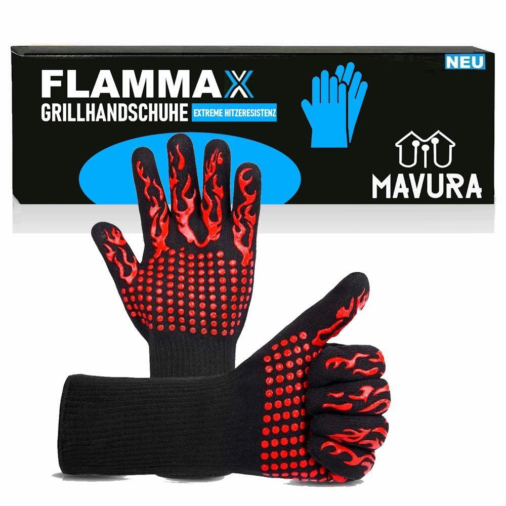 FLAMMAX Grill Gloves, Oven Gloves, BBQ Heat-resistant, 1 Pair