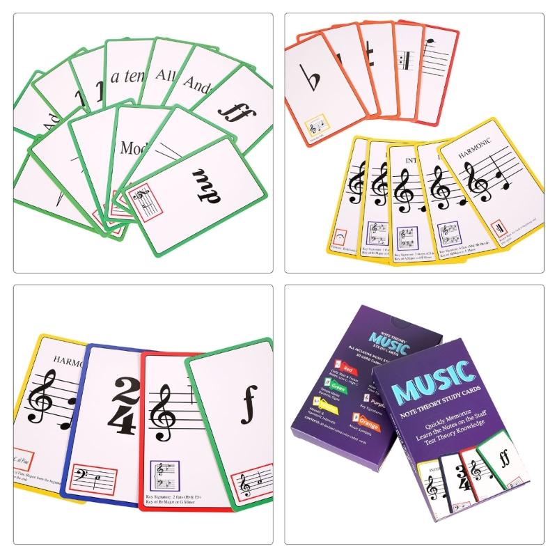 Карточки по музыкальному образованию Учебный инструмент Аккорды пианино Карточки-вопросы по теории нот пианино для начинающих Долговечные