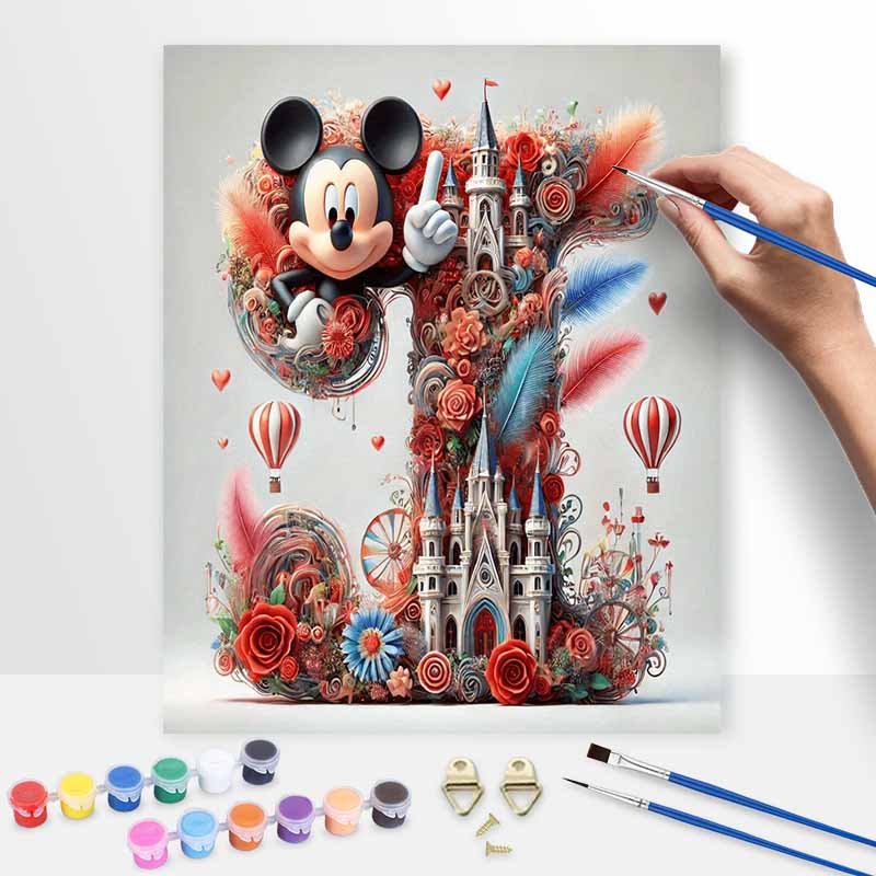 Disney Наборы для рисования маслом своими руками Замок Микки Роза Воздушный шар Ручная роспись Домашний декор Поделки Идеи подарков для взрослых Искусство Декор стен