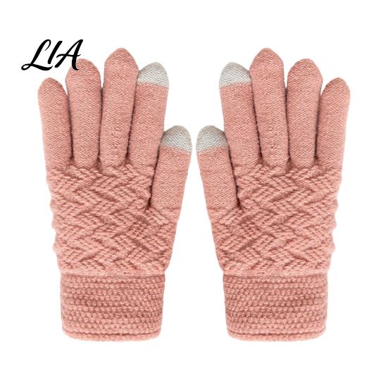 Thickened Plush Thermal Mittens 1 Pair Winter Warm Fleece Lined Gloves for Women Men, Cold Sensitive Fingertip Tech Weather Gloves, Knit Touchscreen