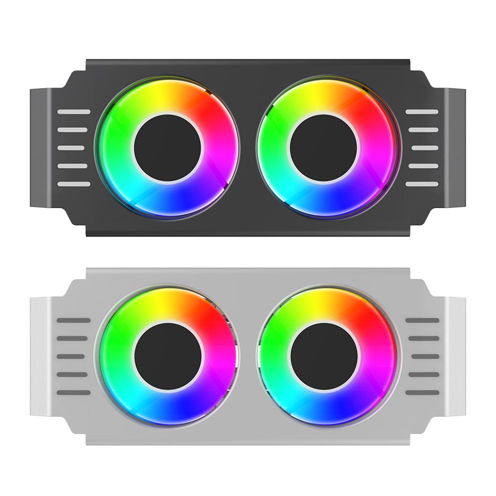 Вентилятор охлаждения ОЗУ 4-контактный PWM/5V 3-контактный ARGB Охладитель радиатора ОЗУ 1000-4500+ об/мин с двумя 120-мм вентиляторами для охлаждения DDR4 DDR5
