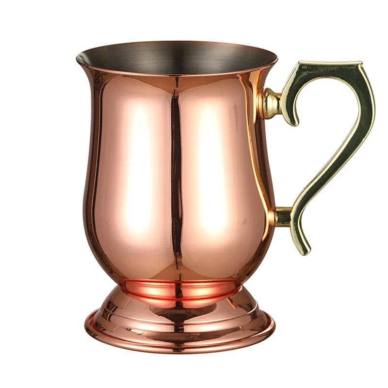 Чеканная Нержавеющая Сталь с Медным Покрытием Кружка для Moscow Mule Медная Кружка Пивная Кружка Барабанного Типа Стакан для Воды Посуда для Напитков