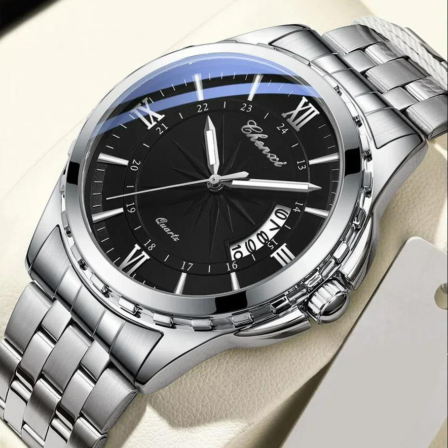 Chenxi НОВЫЕ мужские часы модные спортивные кварцевые календарные водонепроницаемые светящиеся часы из нержавеющей стали мужские подарки