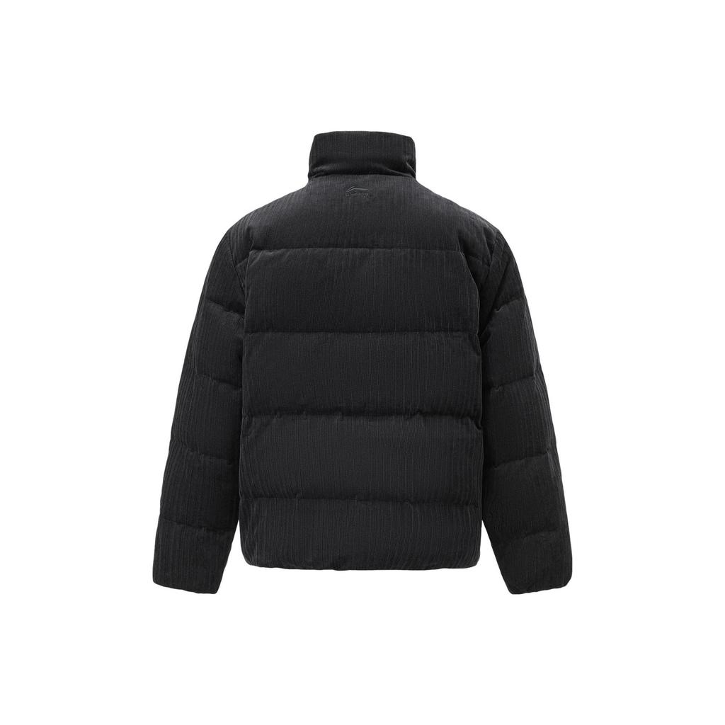 Li Ning X Disney Collaboration Monsters University Cartoon Print Loose Stand Collar Short Down Jacket Men Jacket Black AYMT117-2