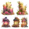 Acrylic Special Shape Flower Lantern Table Top Diamond Painting Ornament Kits Rhinestones Desktop Ornaments for Adults Beginner