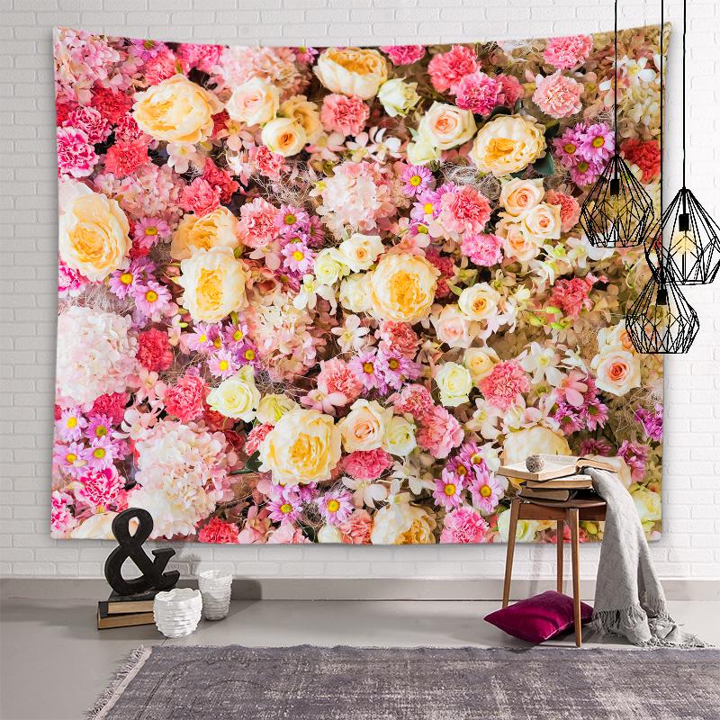 Цветок Эстетический гобелен Закат Цветок Вид на поле Гобелен Цветочный настенный художественный гобелен Спальня Общежитие Украшение дома