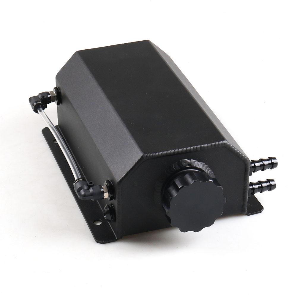 Universal 2L Alloy Engine Oil Fuel Gas Catch Can Breather Tank Bottle Coolant Radiator Overflow Tank