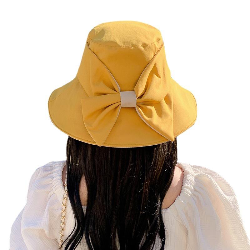 Bucket hat women's summer new two-color basin hat fashionable versatile sunscreen hat trendy school style big edge sun hat