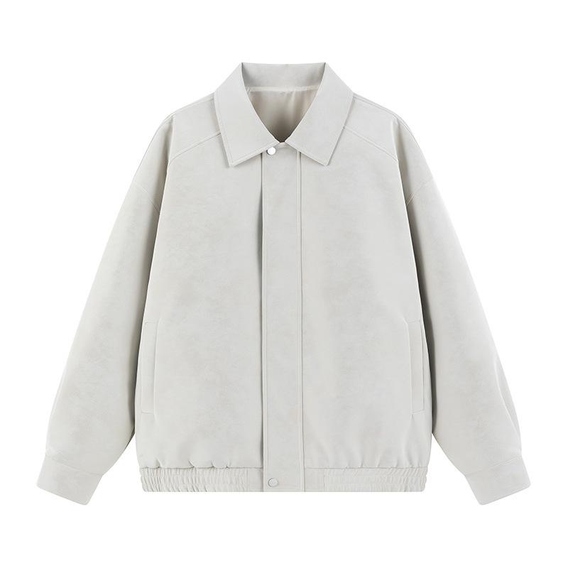 Новая осенняя кожаная куртка Ретро американская куртка Пряжка Стойка воротник Тай-дай Мужская