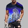 New Summer Men's Fashion T-shirt Personality Leopard Printed Men's T-shirt Top