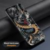 Модный дизайн с китайским драконом Чехол для телефона Для iPhone 16 15 14 13 12 11 Plus Pro Max Высококачественный Роскошный Черный жесткий чехол Овчина