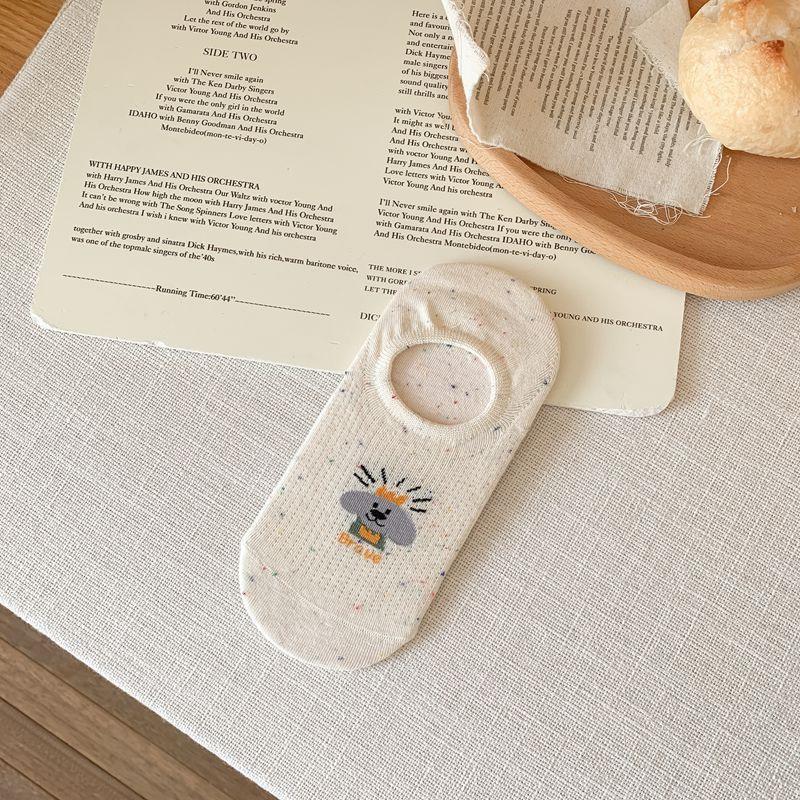 Женские летние тонкие хлопковые милые мультяшные невидимые силиконовые нескользящие носки с не спадающей пяткой