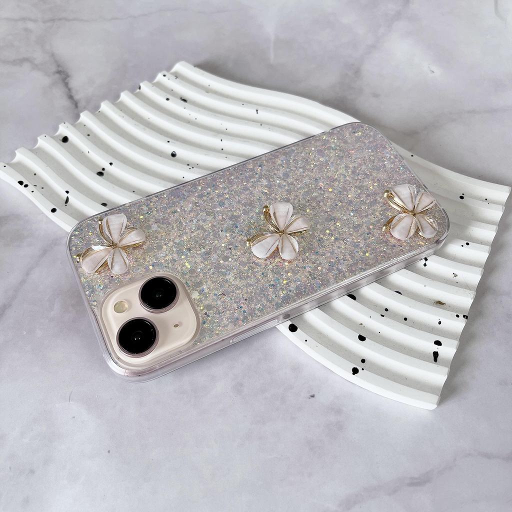 Чехол-бампер с 3D бабочкой и блестками для iPhone 15, 14, 13, 12 Pro Max, Samsung Galaxy Girls, милый мягкий силиконовый противоударный чехол для задней панели
