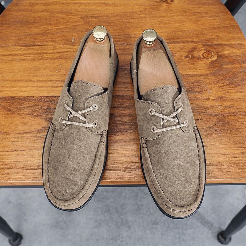 Новая обувь Doudou мужская матовая кожа повседневная универсальная мужская обувь зеленый тренд для вождения нескользящая обувь для ленивых