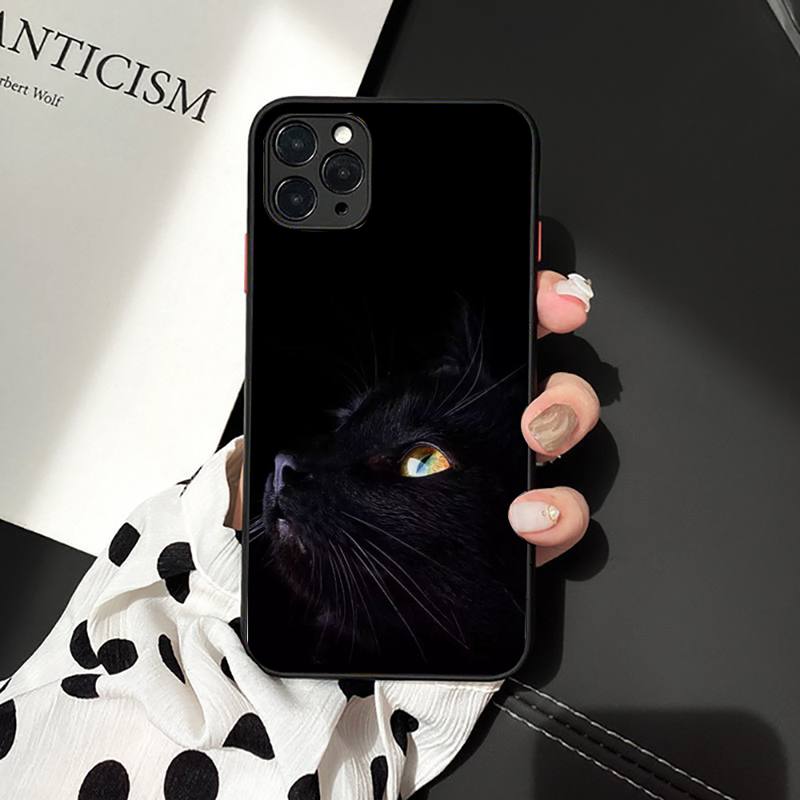 Черный кошачий глаз на чехле для телефона iPhone 11 12 13 mini pro XS MAX 8 7 6 6S Plus X 5S SE 2020 XR