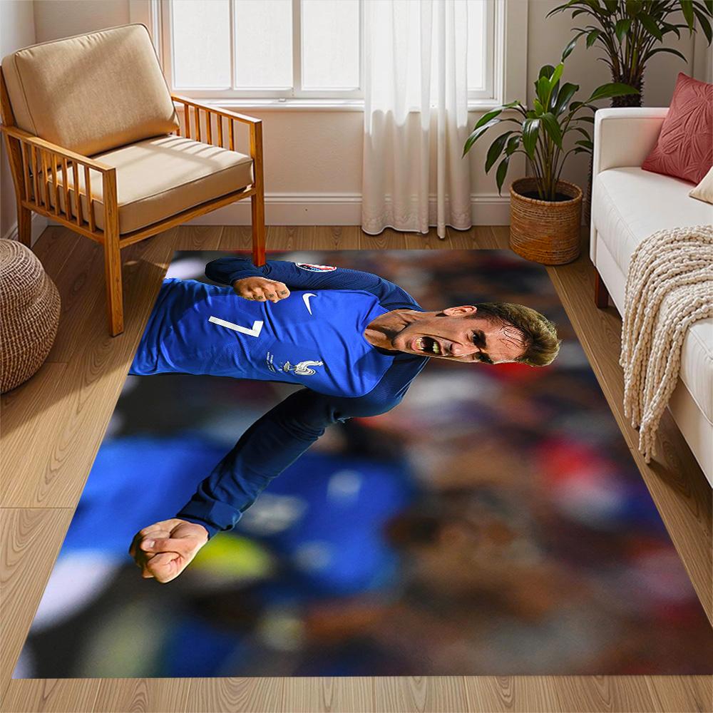 France Football Star Floor Rug Office Rug Perfect for Study room Foyer Hallway Balcony Anti-slip Rug Anime Office Decor