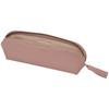 Pen Soft with Large Genuine Pencil Dusty [RafiCaro] Case, Leather, Tassel, Capacity, Compact, Leather, Round, Cute, Simple, Bicolor, Case, Pink/Greige