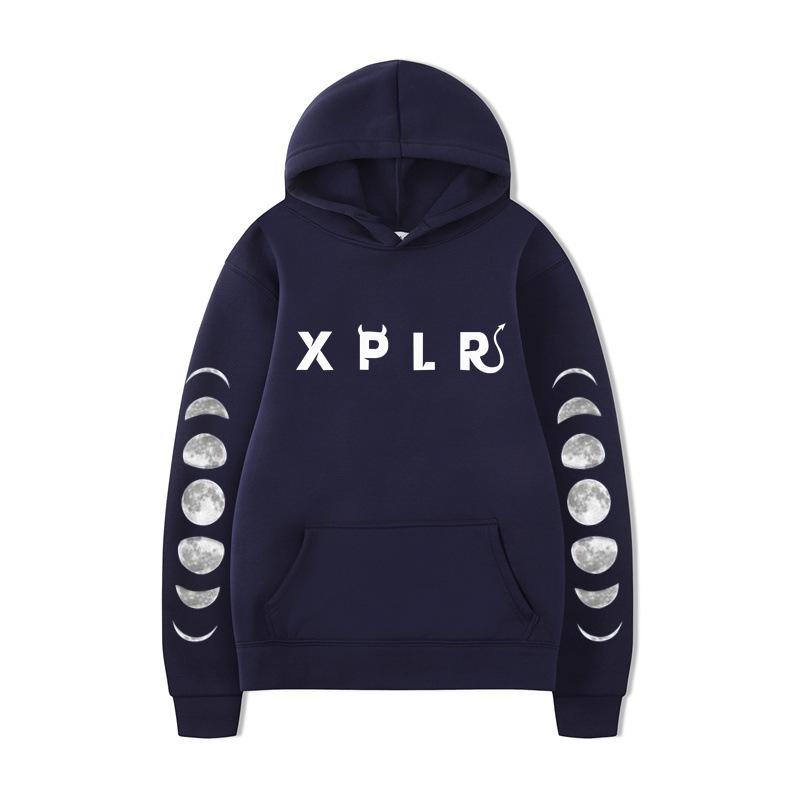 Letter Xplr Print Loose Casual Men'S Sweater Pullover Women'S Hoodie Couple Clothes Hoodie