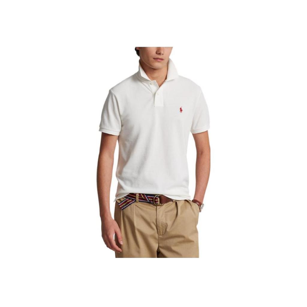 Polo Ralph Lauren Коллекция к Китайскому Новому году Весна/Лето 2023 Мужская футболка-поло с принтом на спине, приталенная, хлопковая, с коротким рукавом, топ Белый MNPOKNI1N822112-100